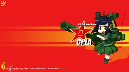 Red background chinese military wallpaper