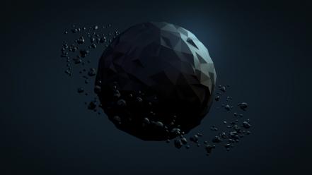 Rocks spheres meteorite 3d lighting simple background wallpaper