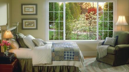 Room window panes wallpaper