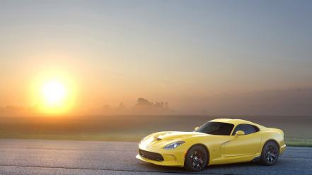 Sunset cars dodge sunlight supercars viper gts skies wallpaper
