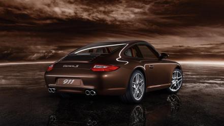 Sunset porsche cars 911 carrera s skies cloud wallpaper