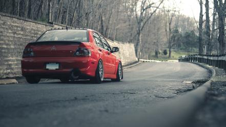 Tuning red tuned mitsubishi lancer evolution ix wallpaper