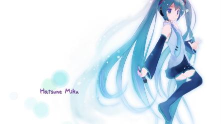 Vocaloid white hatsune miku tie long hair twintails wallpaper