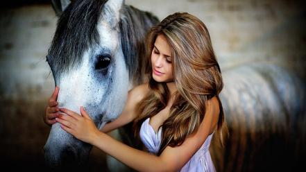 🥇 Brunettes women animals long hair horses wallpaper | (2024)