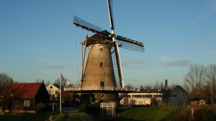 Cityscapes holland windmills wallpaper