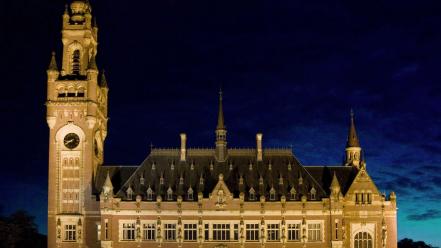 Cityscapes night holland palace wallpaper