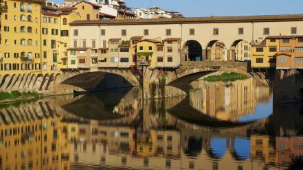 Italy florence ponte vecchio rivers reflections wallpaper