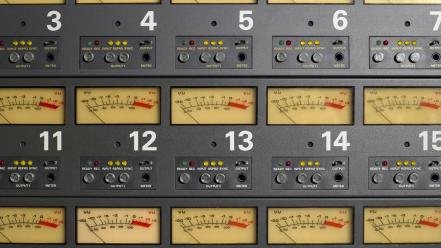 Music studio mixing tables sound level meter wallpaper
