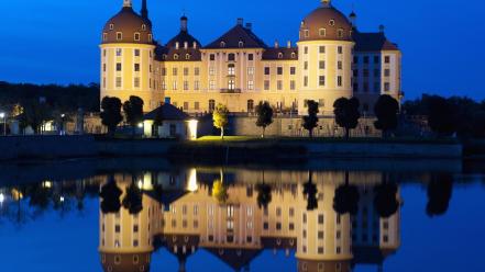 Water castles germany architecture reflections saxony wallpaper