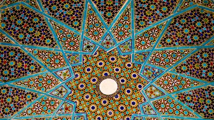 Architecture iran historical shiraz tomb of hafez ceiling wallpaper