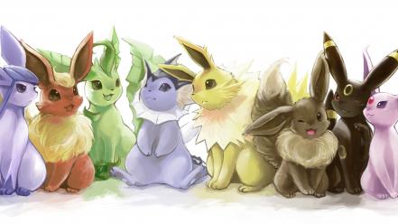 Eevee espeon umbreon vaporeon jolteon leafeon glaceon wallpaper