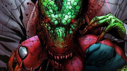 Marvel comics spiderman lizards wallpaper