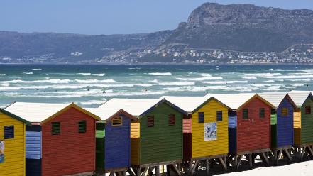 Beach houses false south africa bay wallpaper