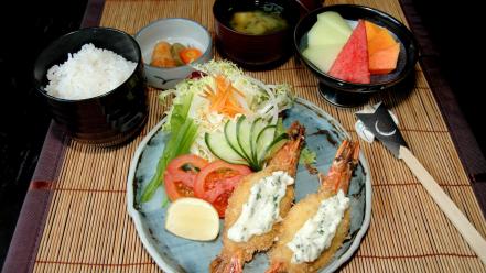 Food rice tempura wallpaper