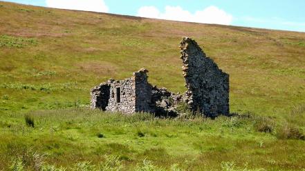 Landscapes nature ruins architecture fields scotland hdr photography wallpaper