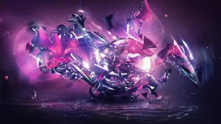 Abstract purple digital art wallpaper