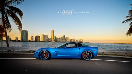 Blue cars vehicles corvette three sixty forged wallpaper