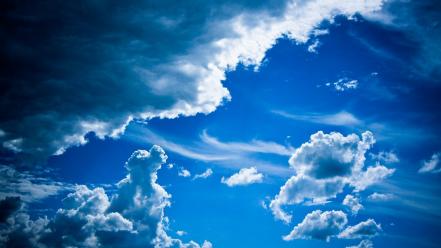 Blue clouds landscapes nature patterns volume air sky wallpaper