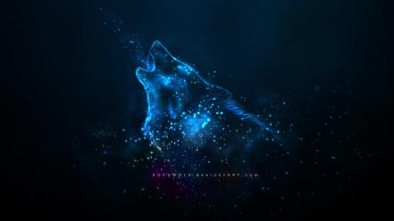 Blue deviantart spirit wolves wallpaper