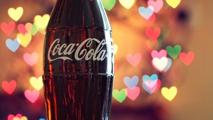 Bottles coca-cola hearts wallpaper