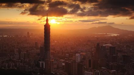 Clouds cityscapes buildings skyscrapers taiwan taipei 101 cities wallpaper