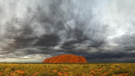 Clouds storm uluru australia national park ayers rock wallpaper