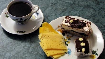 Coffee food cheese cakes wallpaper