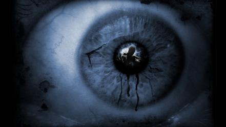 Dark scary darkness eye reflections photoshop scared wallpaper