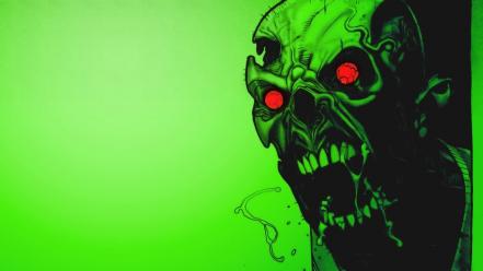 Green horror zombies wallpaper