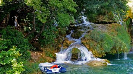 Landscapes nature falls croatia wallpaper