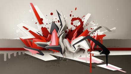 Red metal graffiti computer graphics 3d text daim wallpaper