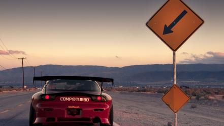 Roads tuning tuned mazda rx7 road sign wallpaper
