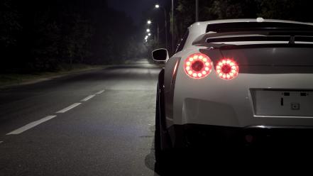 Tuning white tuned taillights nissan gt-r r35 wallpaper