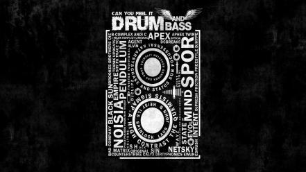Typography drum and bass wallpaper