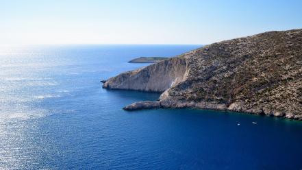 Water ocean landscapes coast outdoors greece bay sea wallpaper