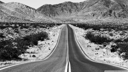 Black and white landscapes nature roads death valley wallpaper