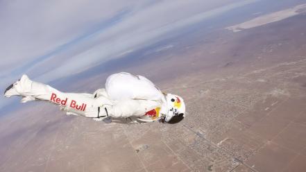 Bull base jumping jump felix baumgartner stratos wallpaper