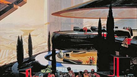 Futuristic artwork syd mead future cities wallpaper