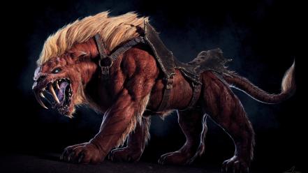 Monsters cgi fantasy art beast lions wallpaper