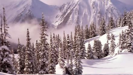 Mountains landscapes nature winter snow wallpaper