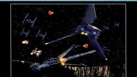 Star wars outer space vintage tie fighters b-wing wallpaper