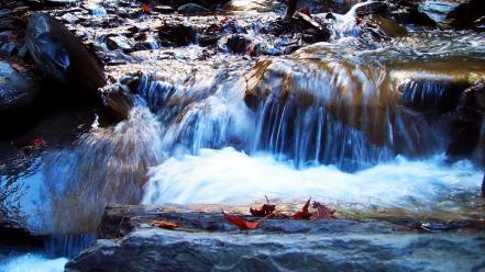 Water nature rocks streams waterfalls creek waterscape wallpaper