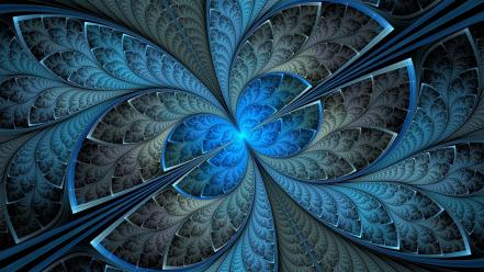 Abstract blue fractals fractal wallpaper
