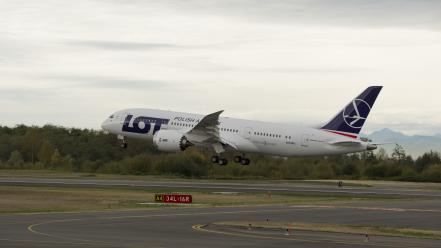 Aircraft boeing lot 787 dreamliner polish airlines wallpaper