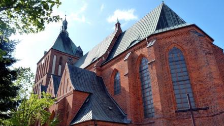 Architecture gothic poland cathedral koszalin wallpaper