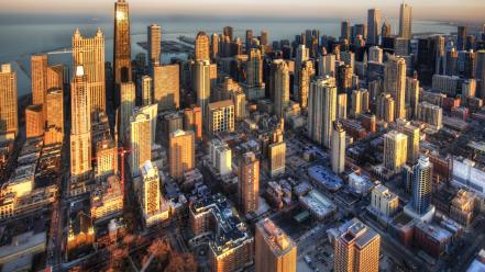Chicago aerial view wallpaper