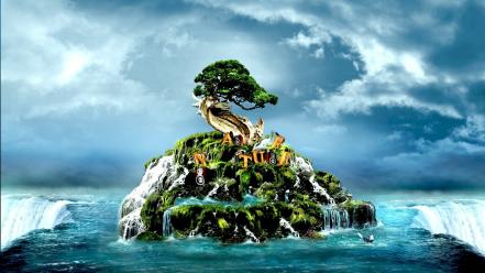 Fantasy ocean nature islands backgrounds wallpaper