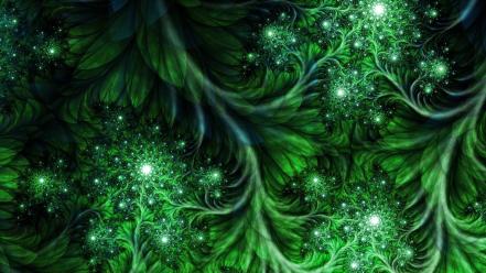 Green abstract fractal art wallpaper