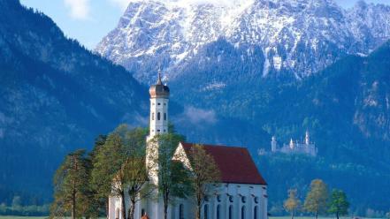 Landscapes castles germany architecture church bavaria wallpaper