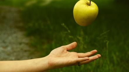 Nature hands grass arm apples wallpaper